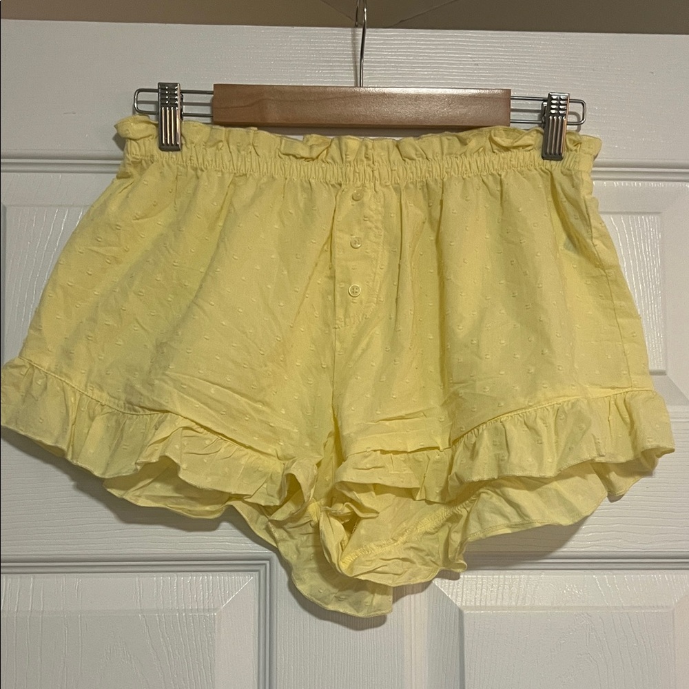 Colsie Light Yellow Ruffle Shorts